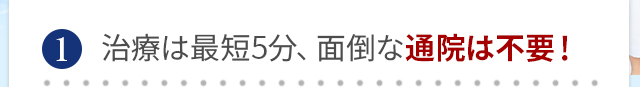 最短5分、面倒な通院は不要！