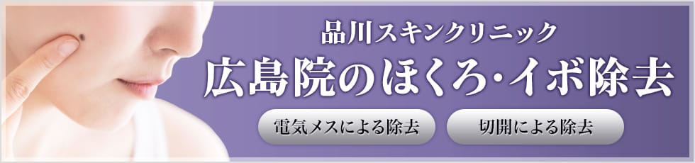 品川スキンクリニック 広島院のほくろ・イボ除去 電気メスによる除去 切開による除去