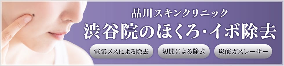 品川スキンクリニック 渋谷院のほくろ・イボ除去 電気メスによる除去 切開による除去 炭酸ガスレーザー