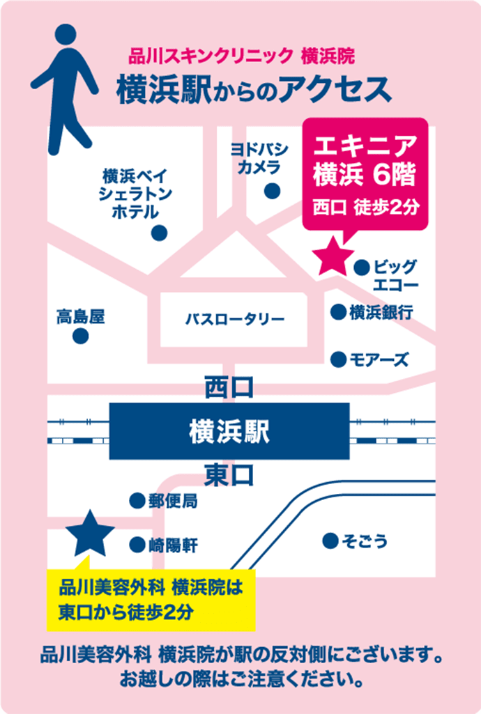 品川スキンクリニック 横浜院 横浜駅からのアクセス