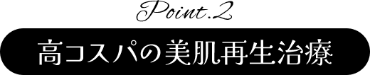 Point.2 高コスパの美肌再生治療