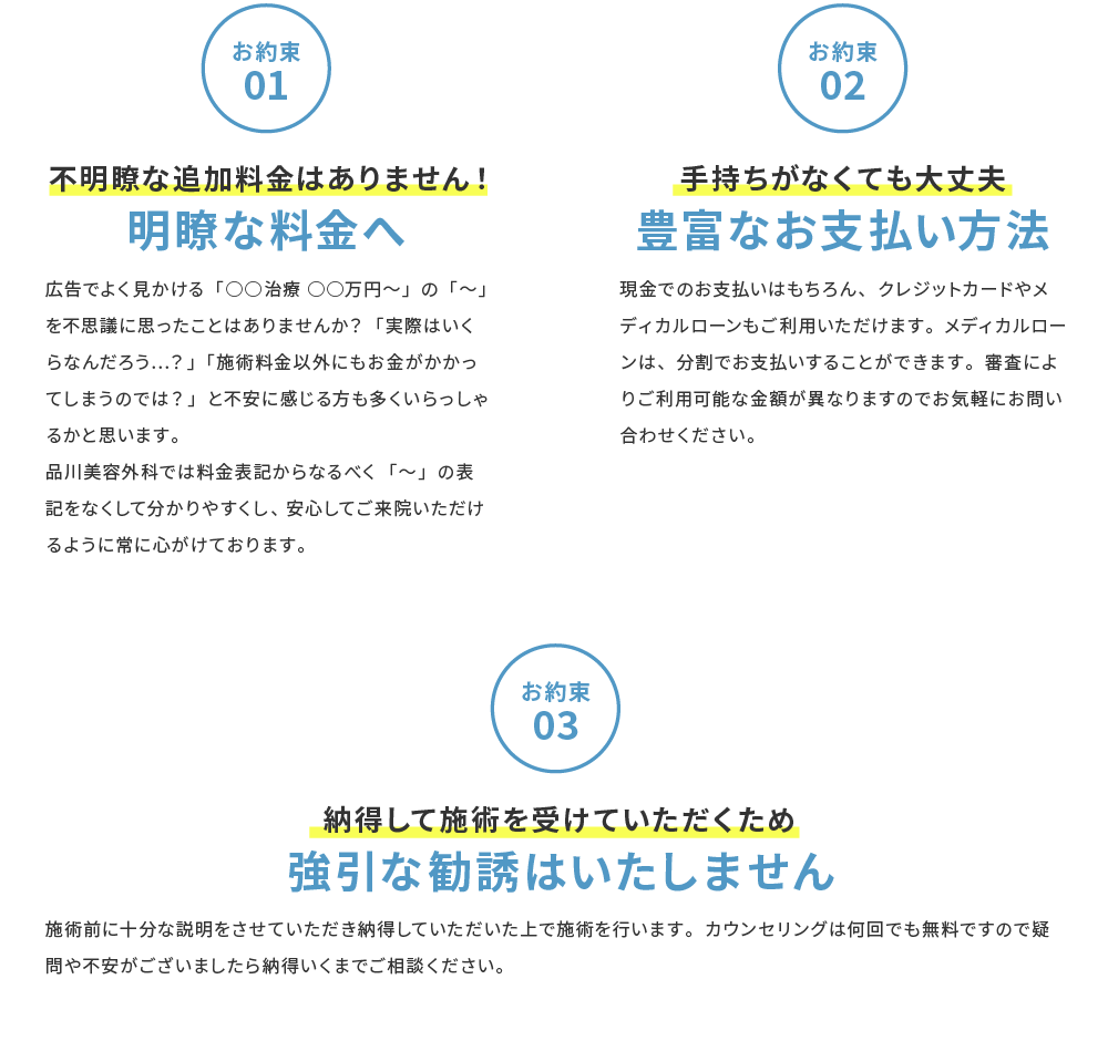 お客様へのお約束