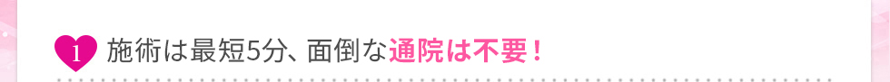 最短5分、面倒な通院は不要！