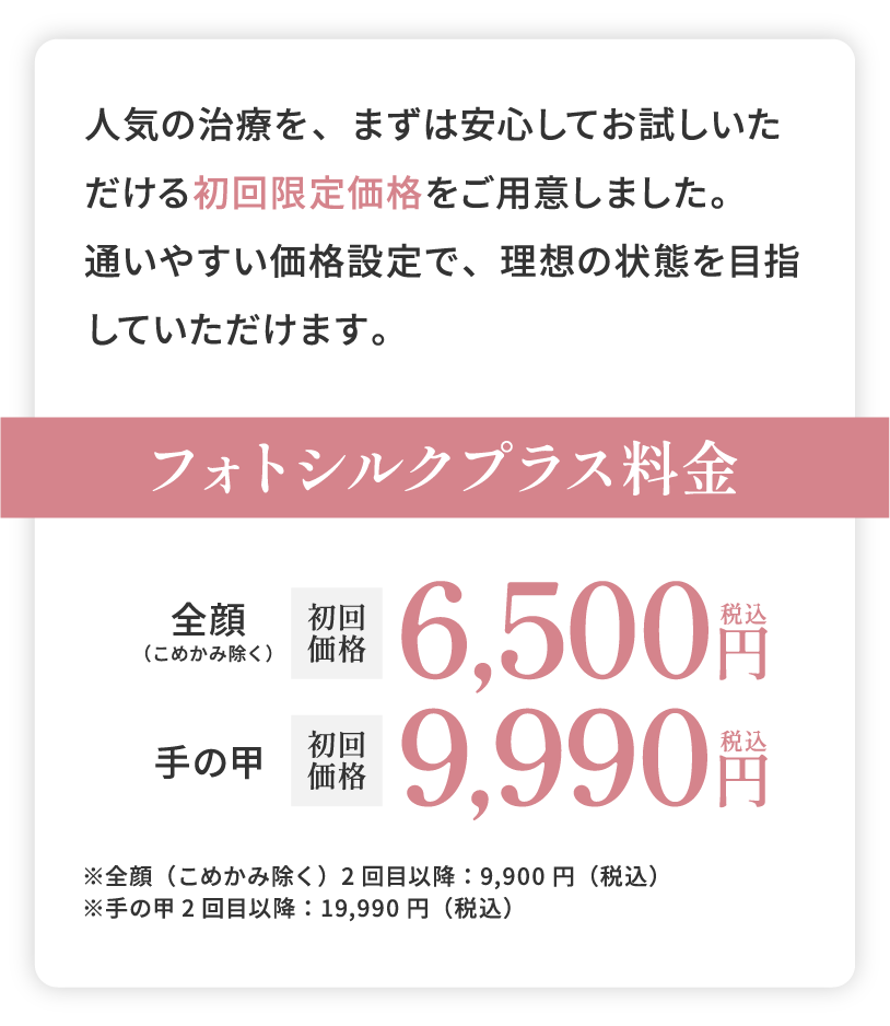 フォトシルクプラス料金