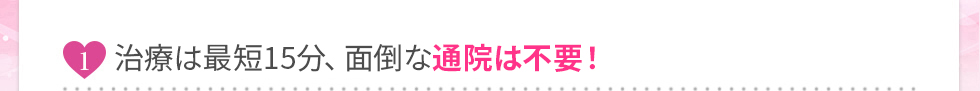 最短5分、面倒な通院は不要！