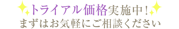 トライアル価格実施中！まずはお気軽にご相談ください