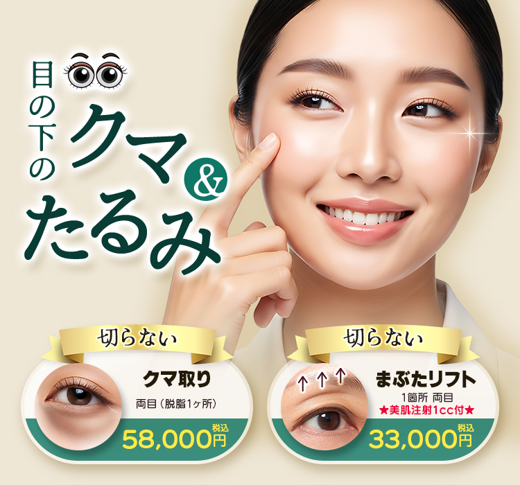 目の下のクマ＆たるみ/切らないクマ取り/切らないまぶたリフト