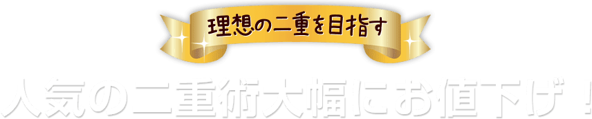 理想の二重を目指す 人気の二重術大幅にお値下げ！