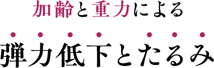 加齢と重力による弾力低下とたるみ