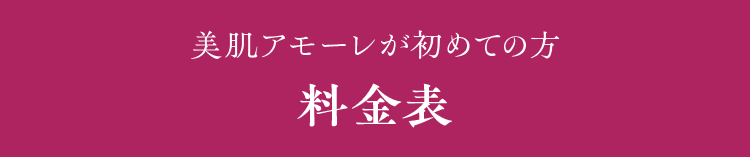 美肌アモーレが初めての方 料金表